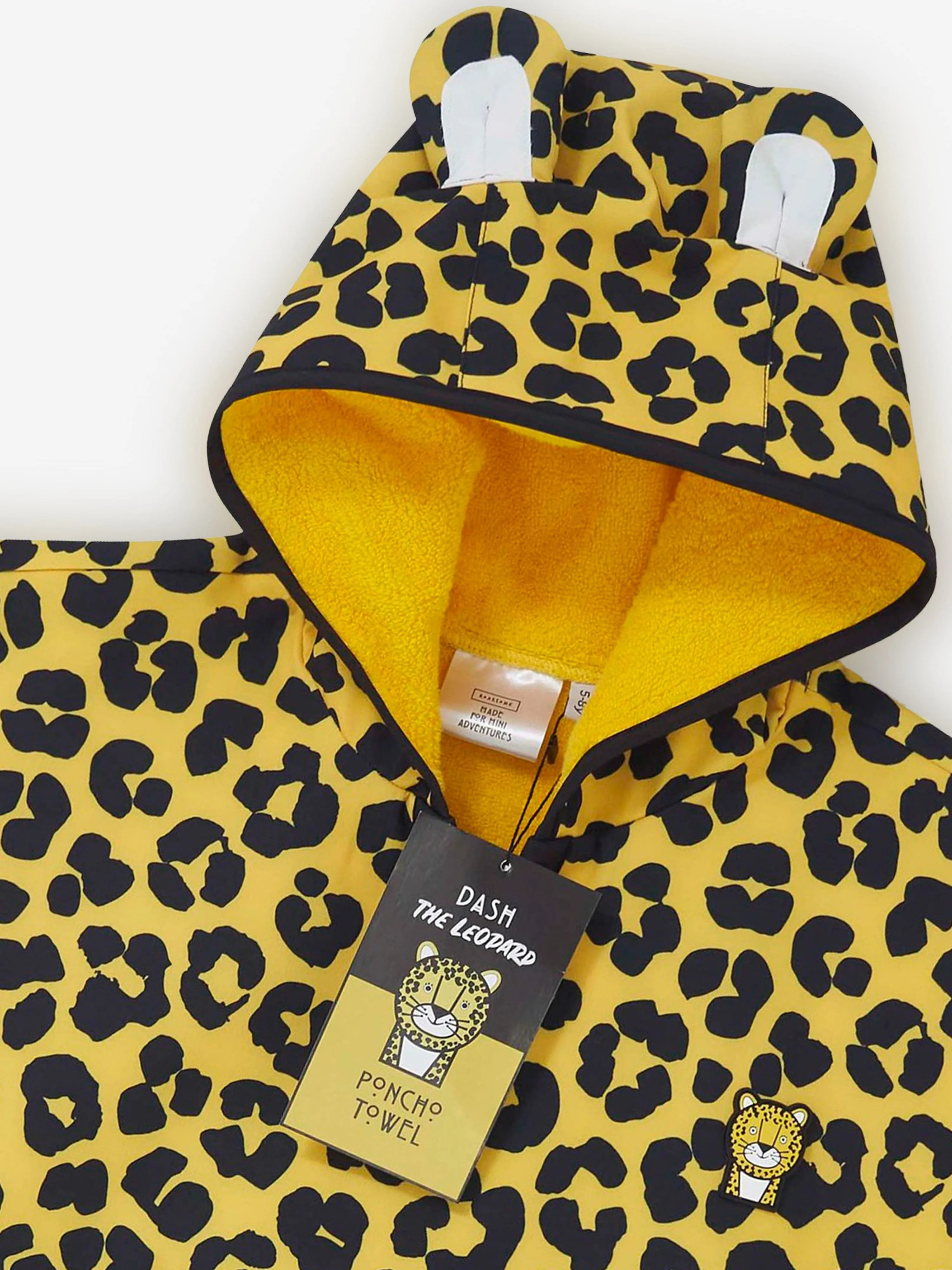 Roarsome Girls Dash Der Leoparden-Poncho-Handtuch in Gelb