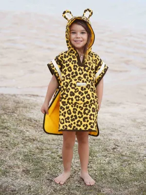 Roarsome Girls Dash Der Leoparden-Poncho-Handtuch in Gelb