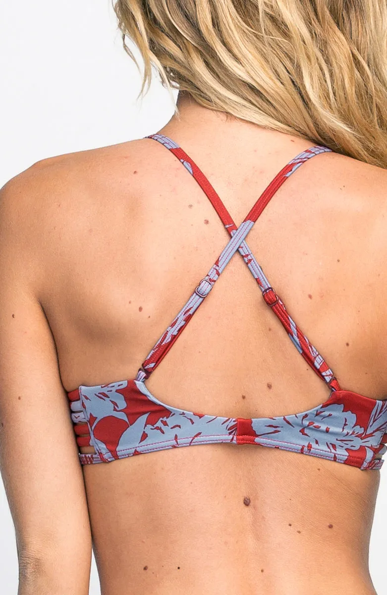 RVCA Deserted Floral Bralette Bikini-Oberteil - Rote Erde