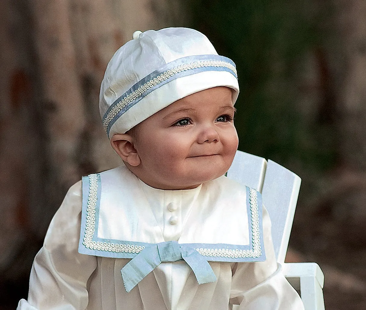 Sarah Louise Baby Boys Strampler und Mütze in Elfenbein