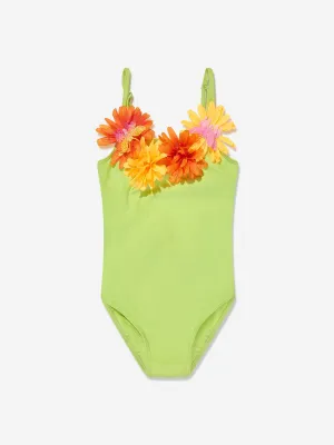 Selini Action Girl Blumen-Badeanzug in Grün
