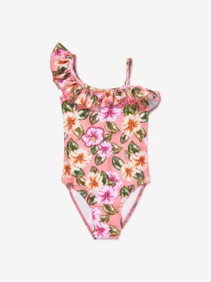 Selini Action Girls Blumen-Badeanzug in Rosa