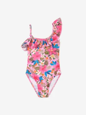 Selini Action Girls Blumen-Badeanzug in Rosa