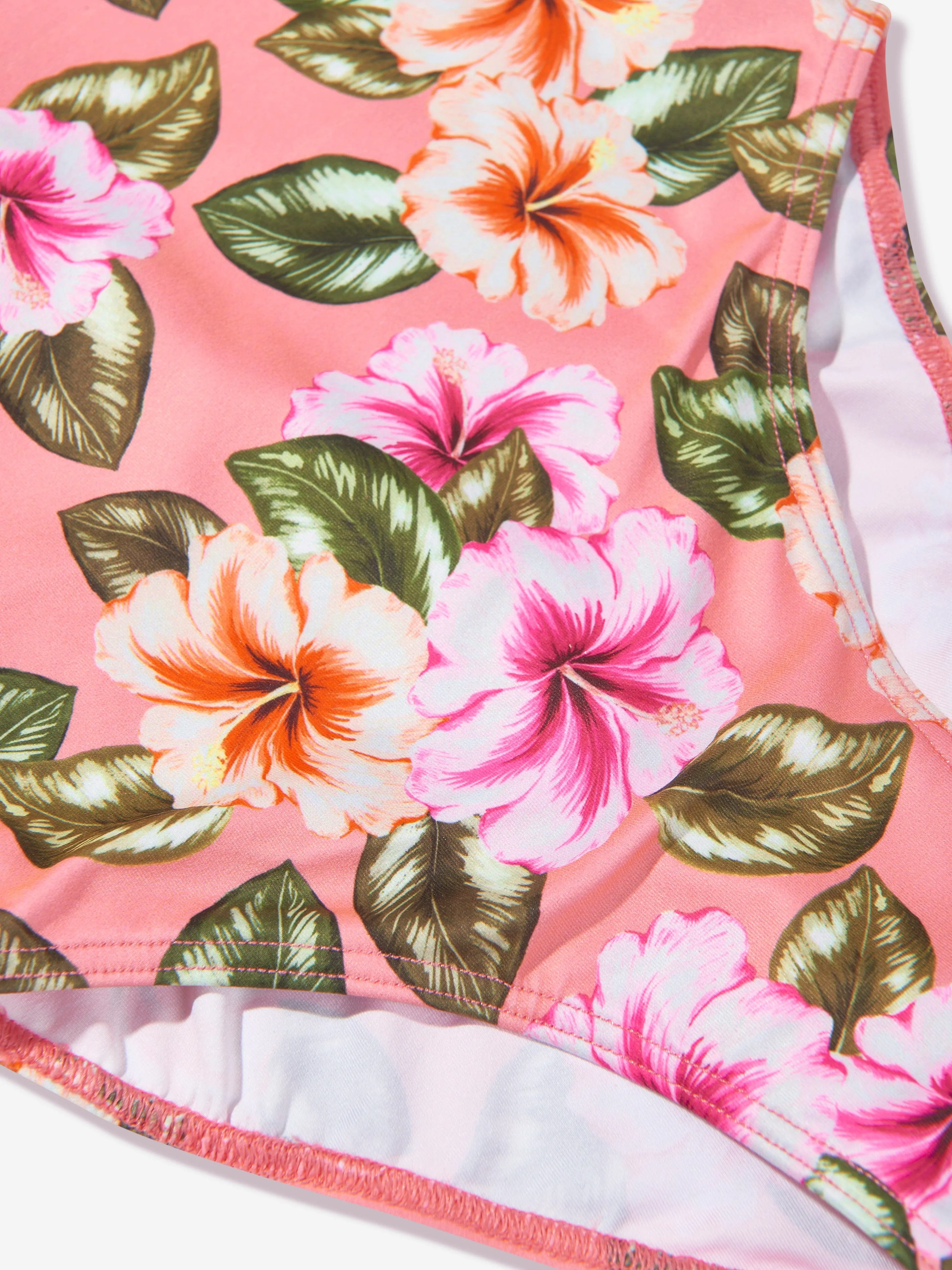 Selini Action Girls Blumen-Badeanzug in Rosa