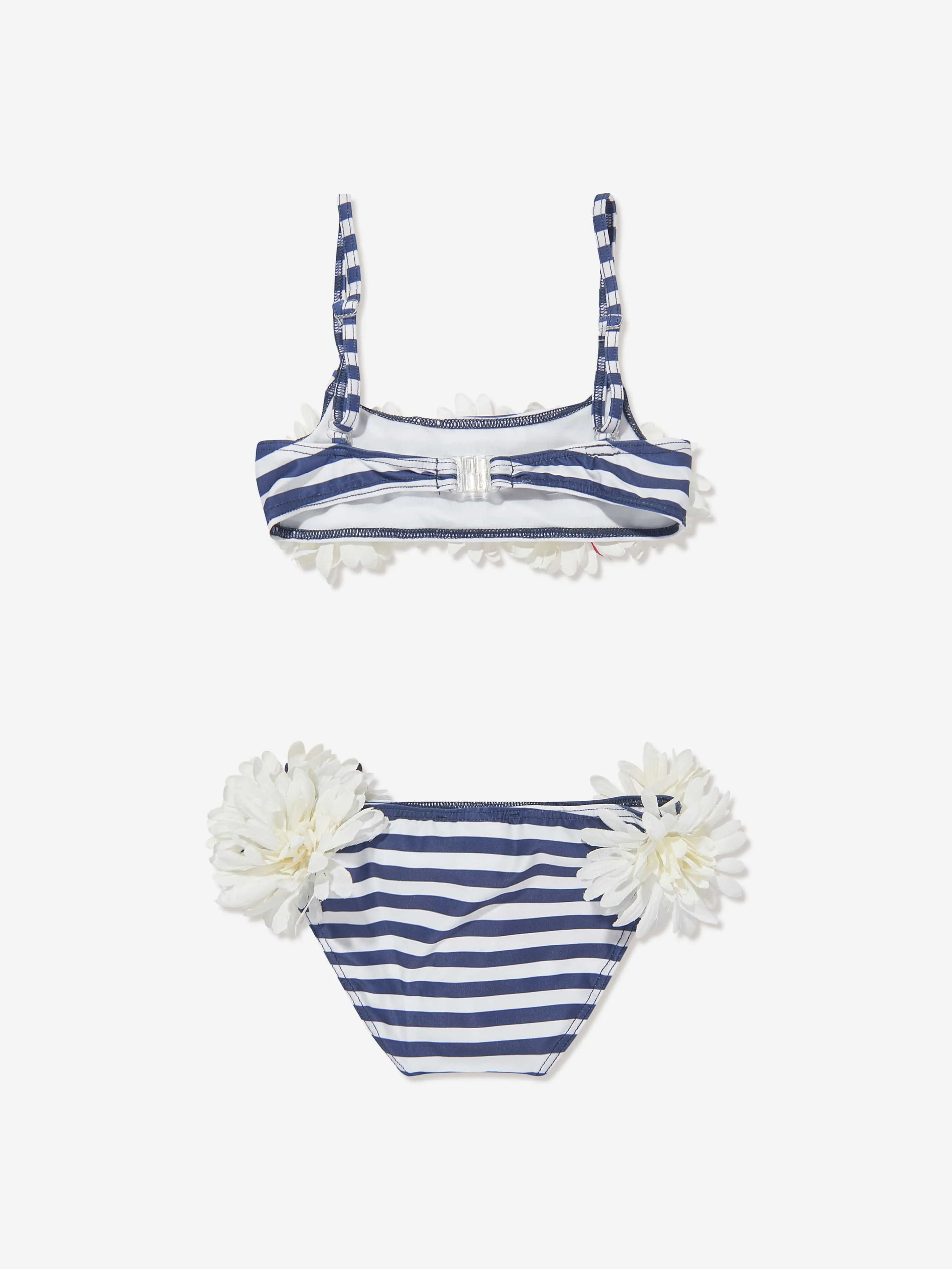 Selini Action Girls Gestreiftes Blumen-Bikini in Blau