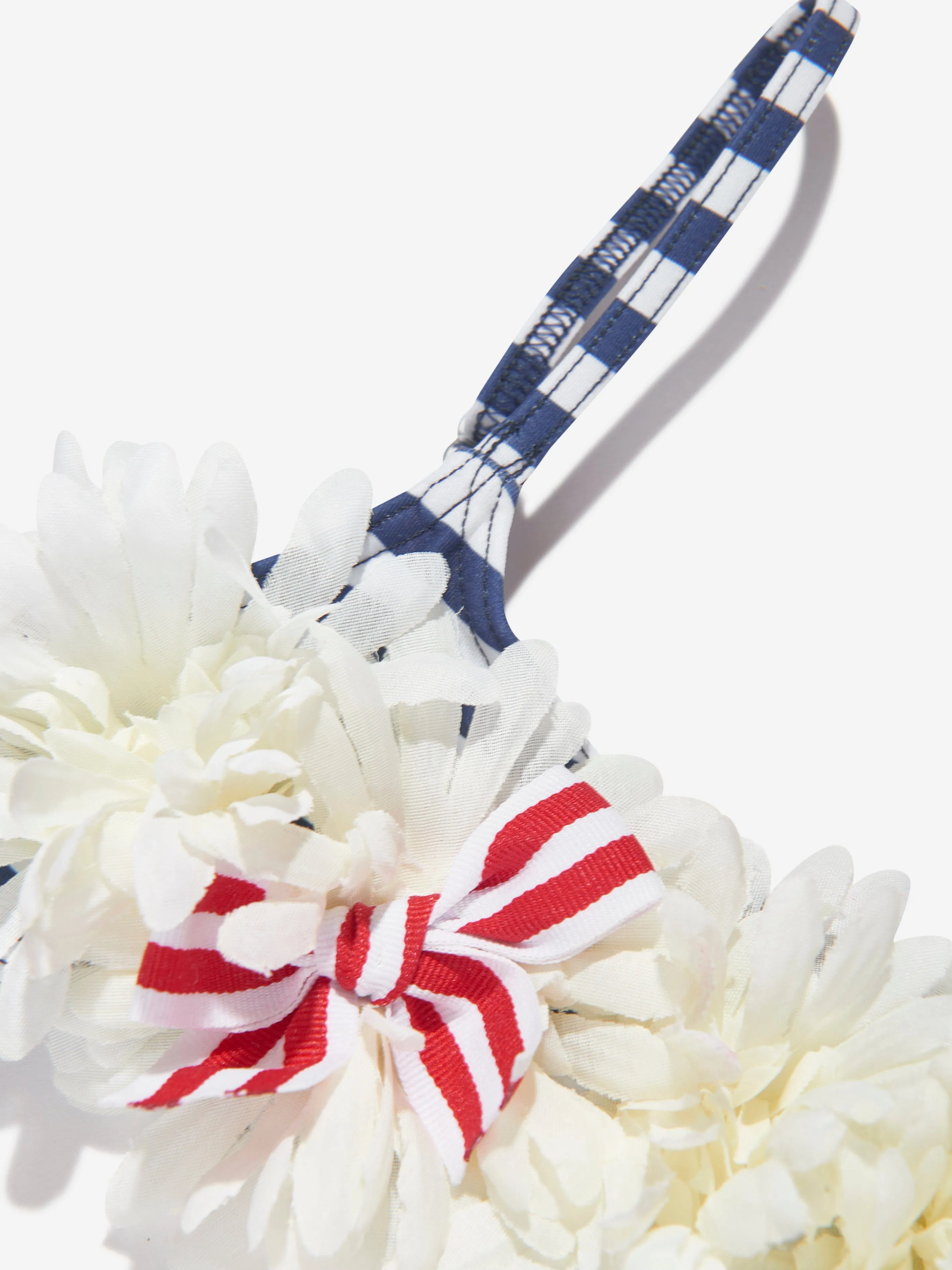Selini Action Girls Gestreiftes Blumen-Bikini in Blau