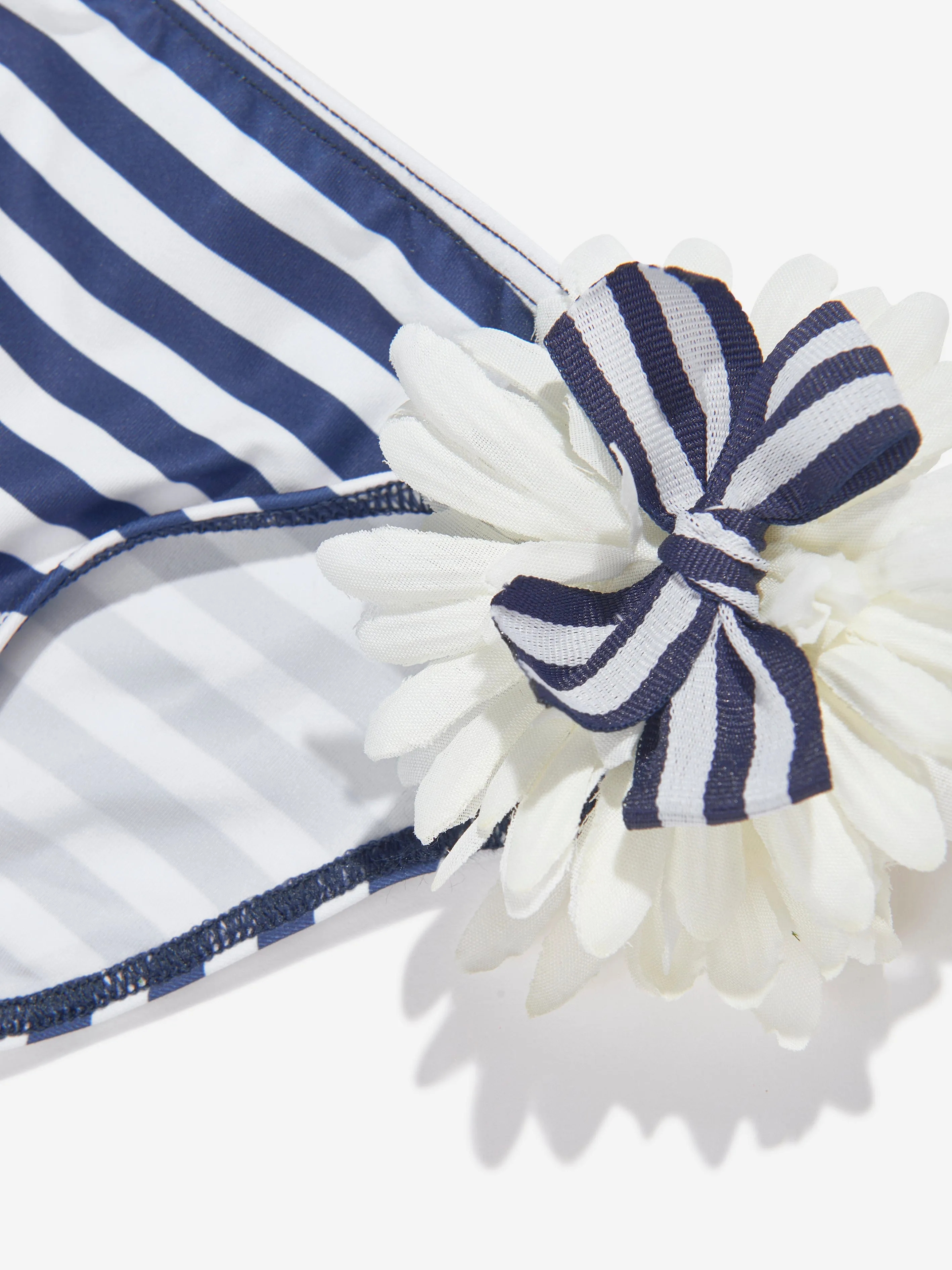 Selini Action Girls Gestreiftes Blumen-Bikini in Blau