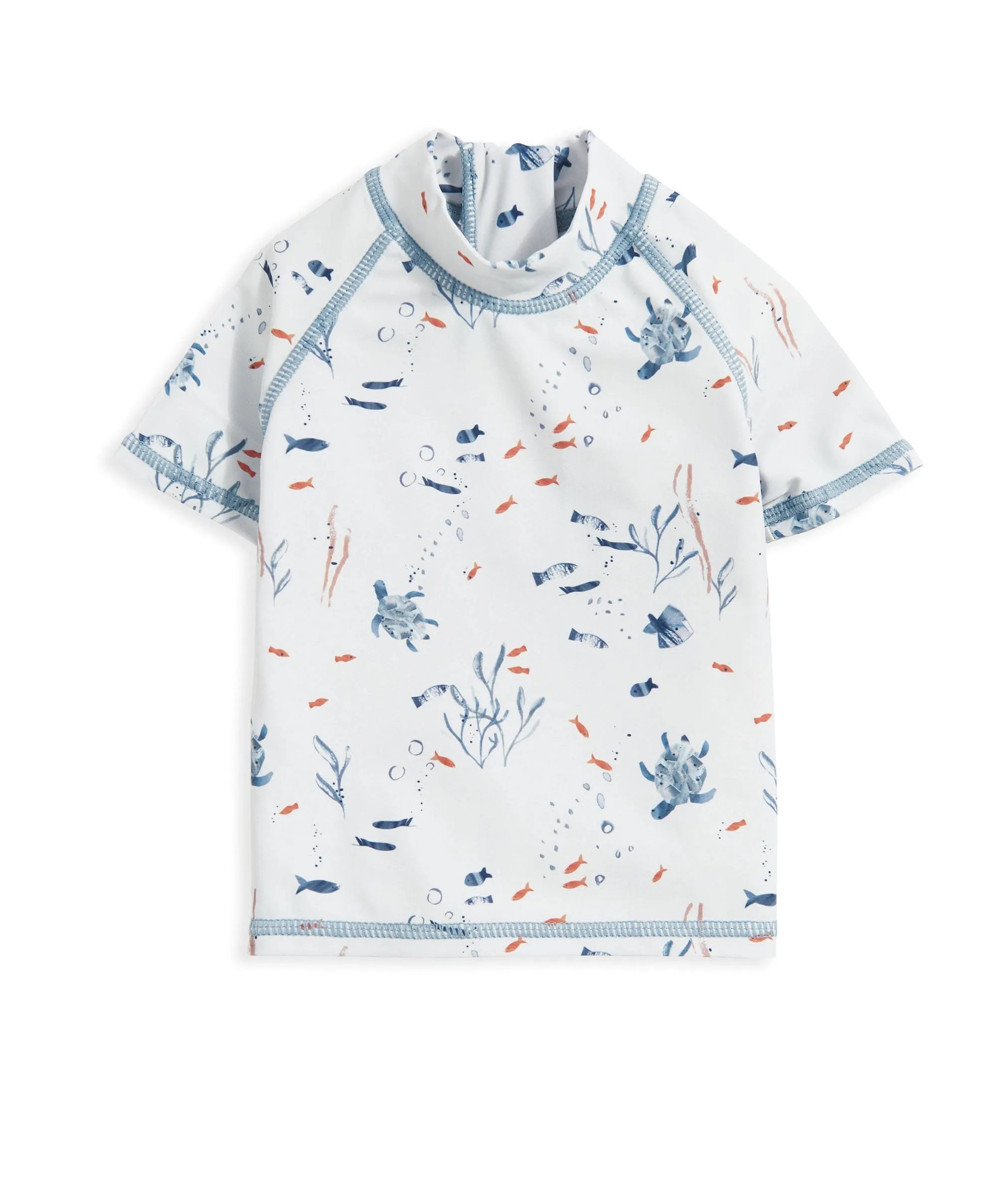 Kurzärmeliges Rashguard Badeoberteil - Blau