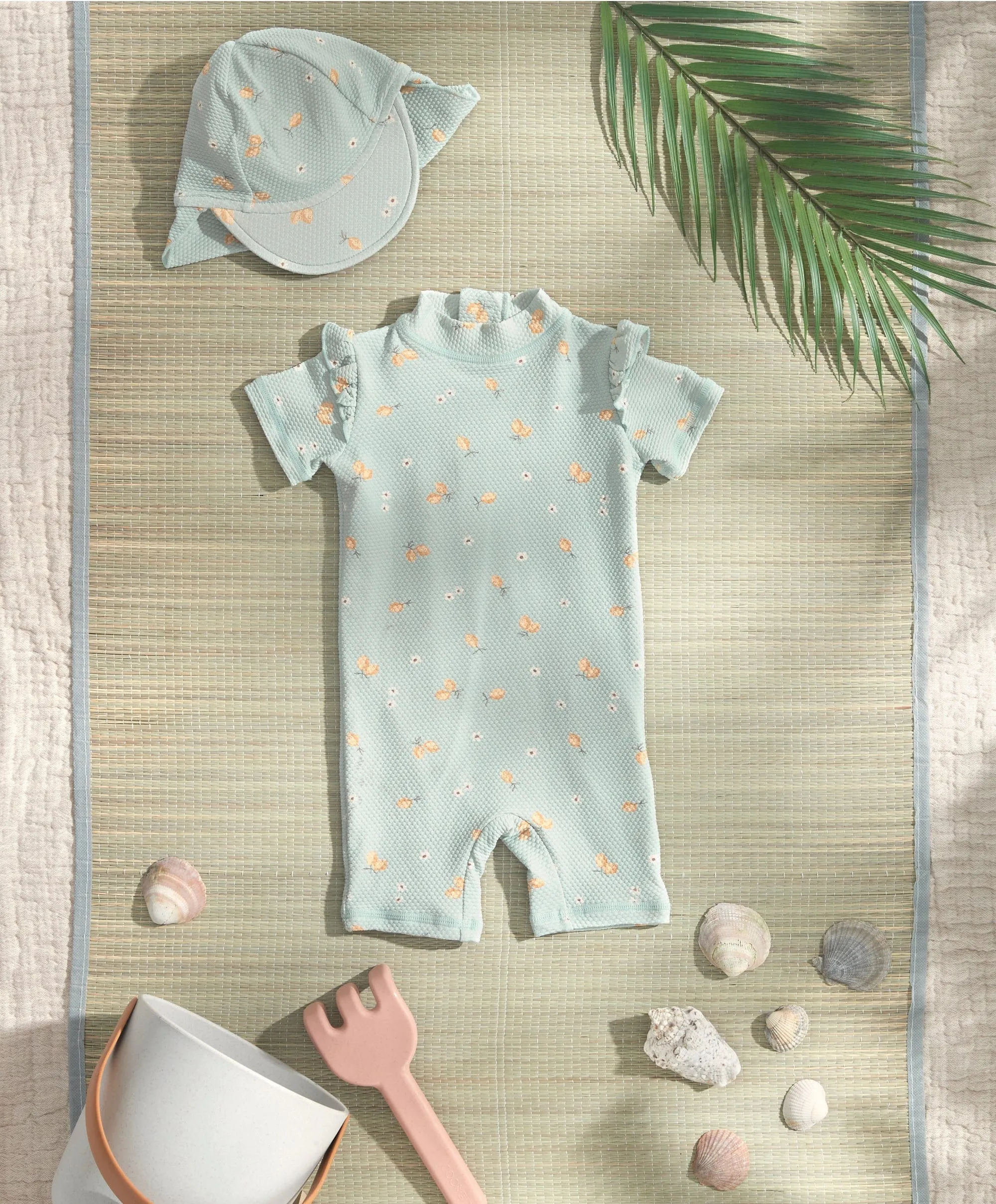 Kurzärmeliger Rashguard-Badeanzug - Zitrone Babykids Mamas & Papas