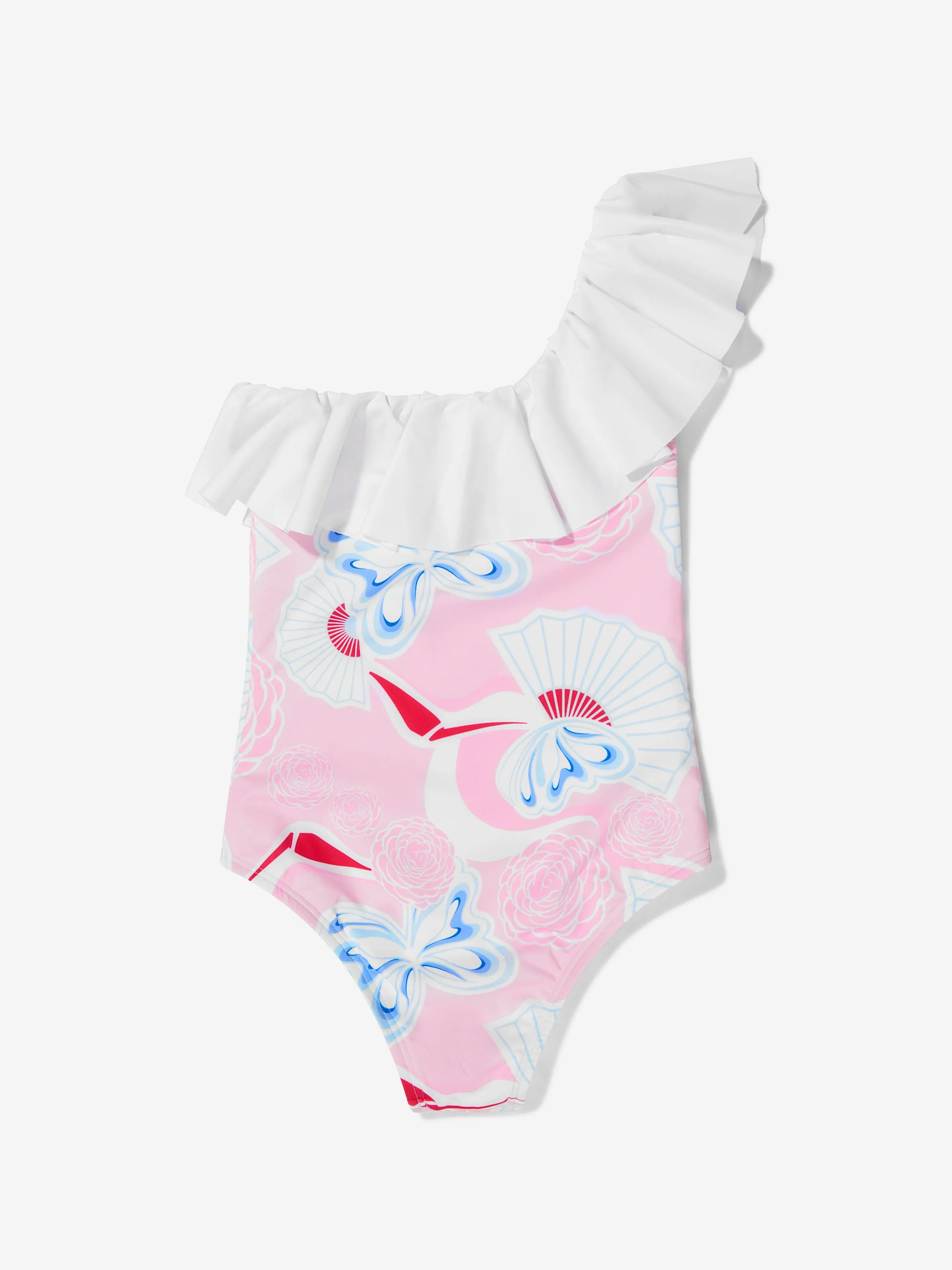 Simonetta Mädchen Blumenmuster Fächer-Print Badeanzug