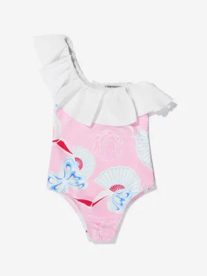 Simonetta Mädchen Blumenmuster Fächer-Print Badeanzug