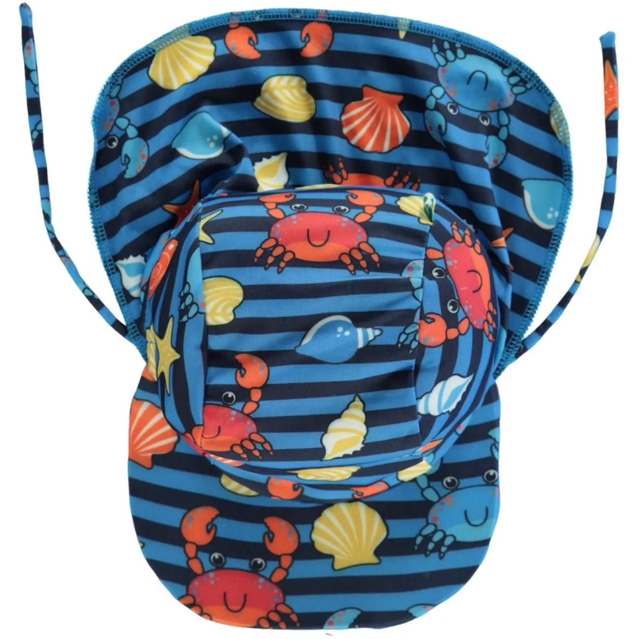 Småfolk Brilliant Blue UV50 Sonnenhut mit Krabben Babykids_Smaafolk