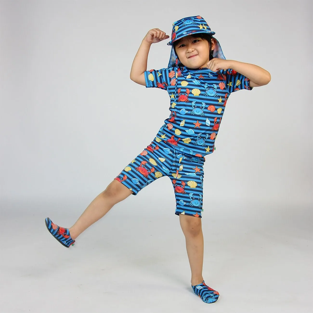 Småfolk Brilliant Blue UV50 Schwimmhose Mit Krabben Babykids_Smaafolk