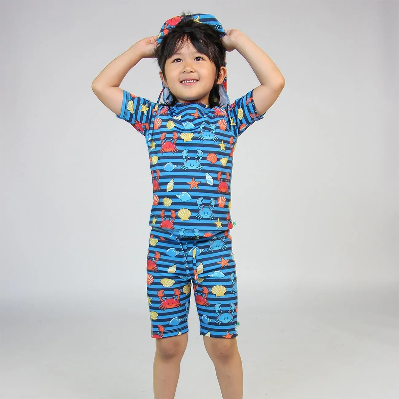 Småfolk Brilliant Blue UV50 Schwimmhose Mit Krabben Babykids_Smaafolk