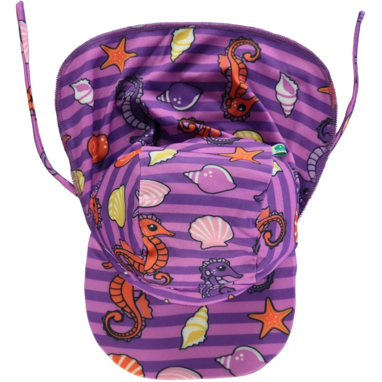 Småfolk Frühlings-Pink UV50-Sonnenhut mit Seepferdchen Babykids_Smaafolk