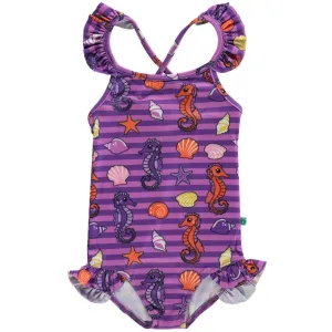 Småfolk Frühling Rosa UV50 Badeanzug Mit Seepferdchen Babykids_Smaafolk