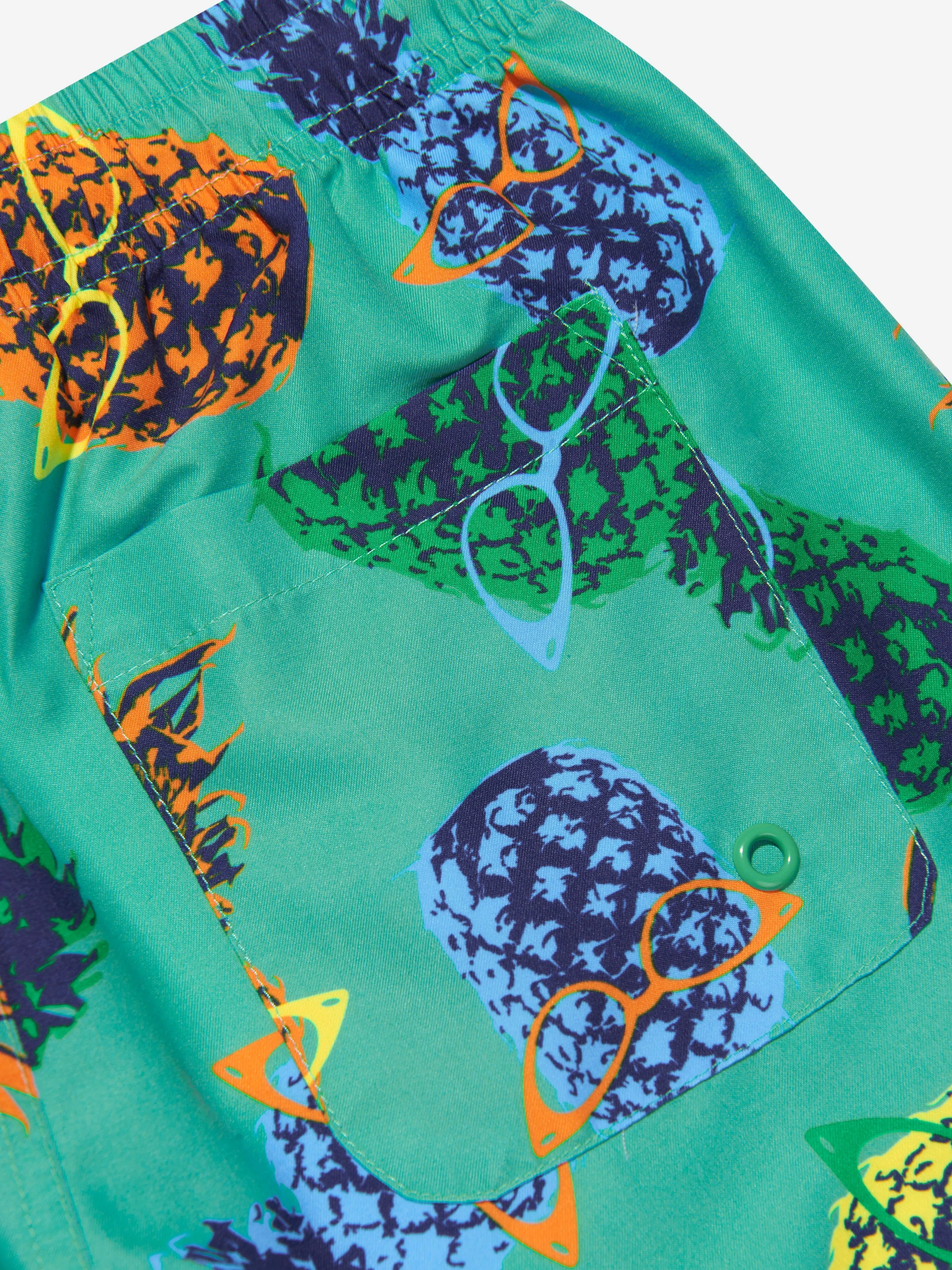 Soli Swim Boys Ananas Badeshorts (UPF50 ) in Grün