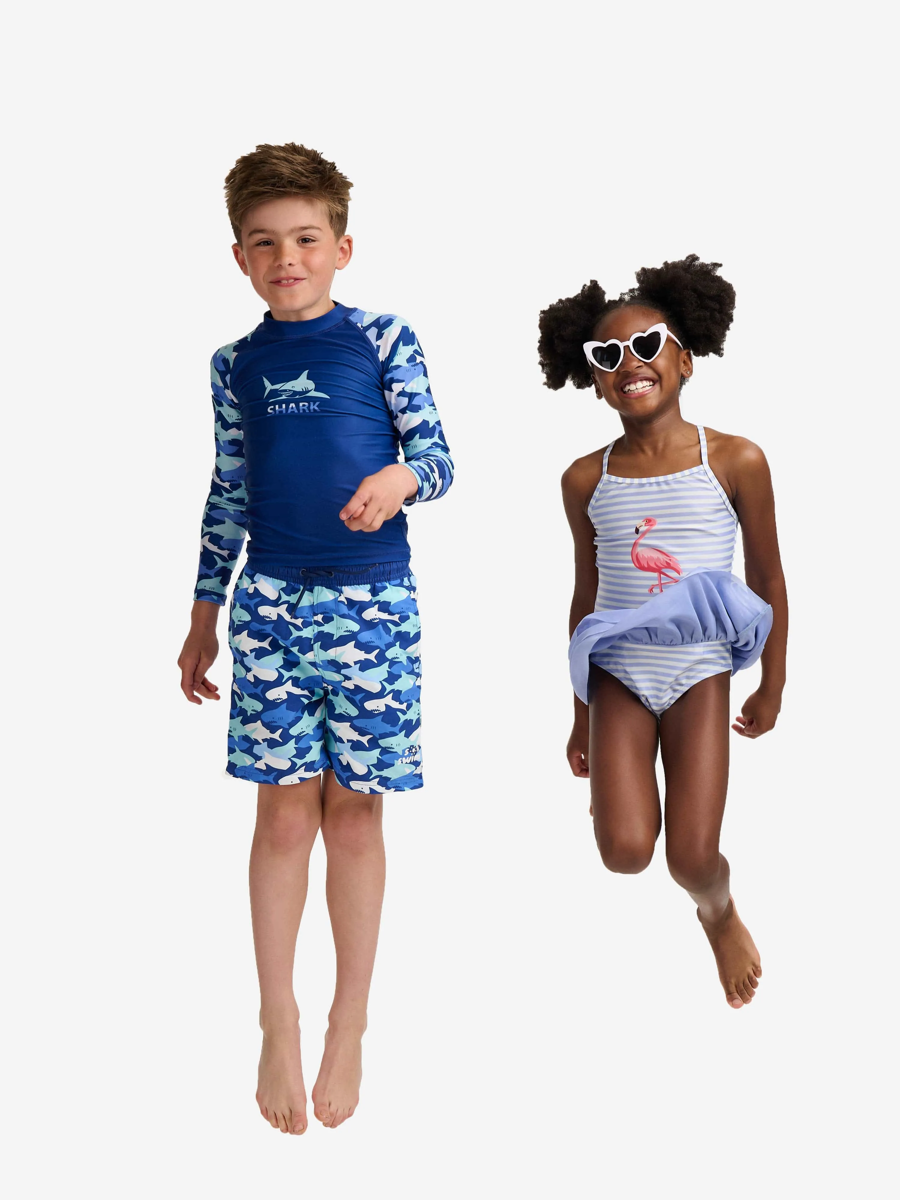 Soli Swim Boys Shark Badeshorts (UPF50 ) in Blau