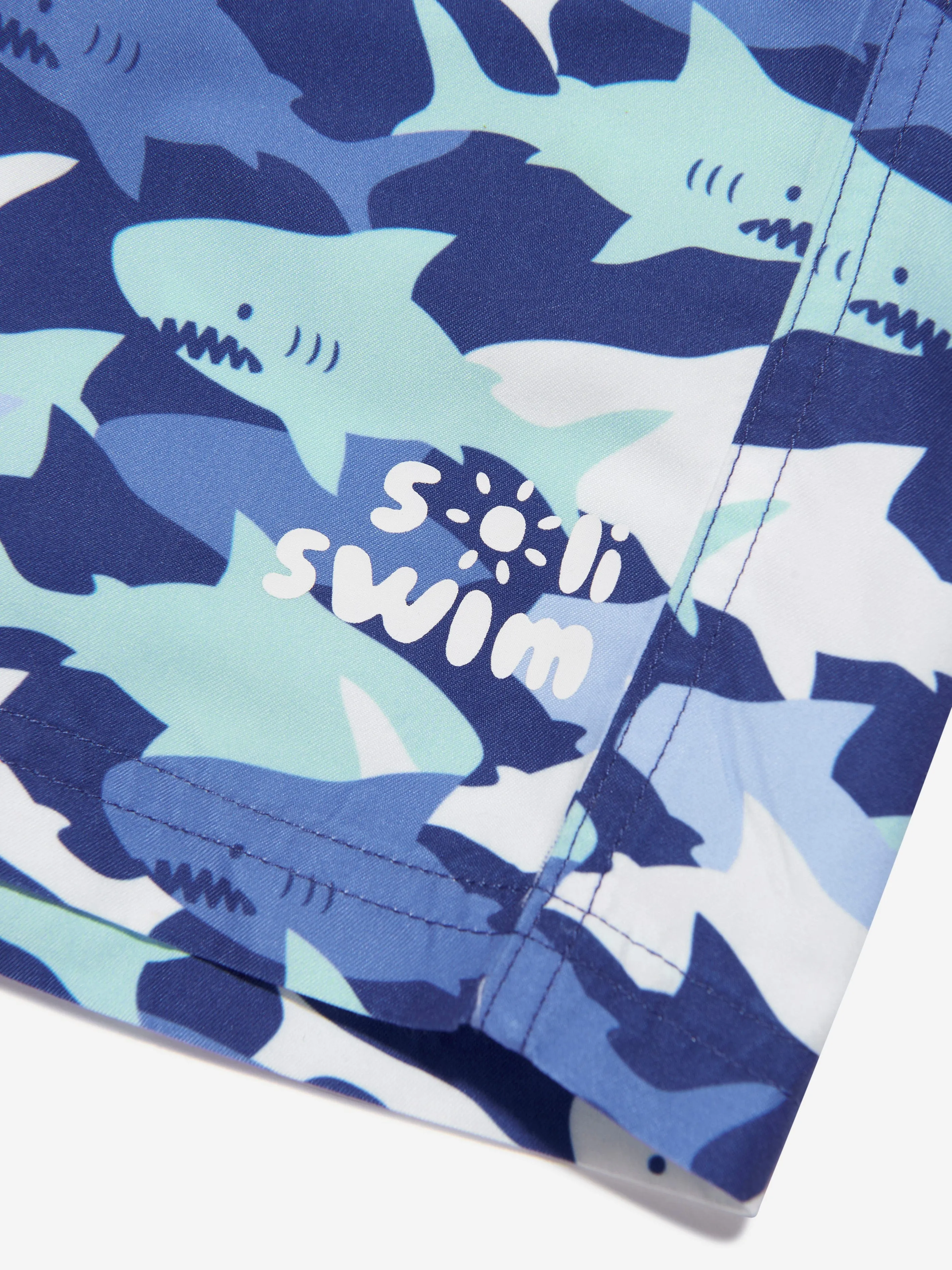 Soli Swim Boys Shark Badeshorts (UPF50 ) in Blau