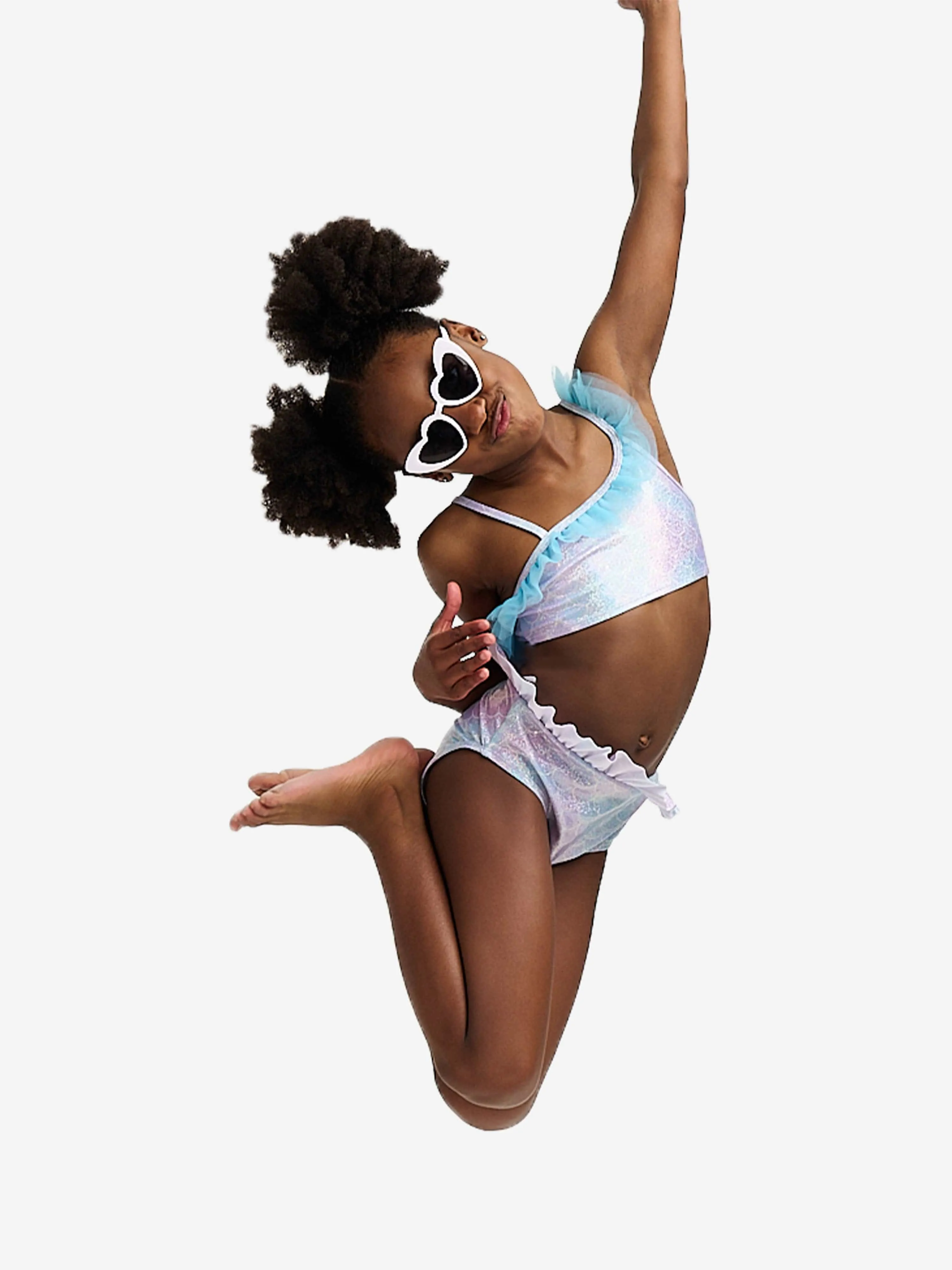 Soli Swim Girls Metallisch Meerjungfrau Bikini (UPF50 ) in Blau