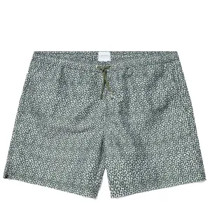 Sunspel Badeshorts Grün mit gemustertem Punktdruck