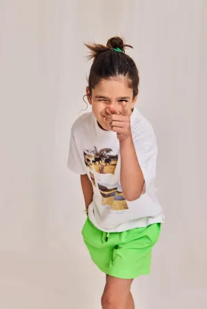 Badeshorts einfarbig 000410 - neon grün Ao76 Kleidung Jungen Mädchen