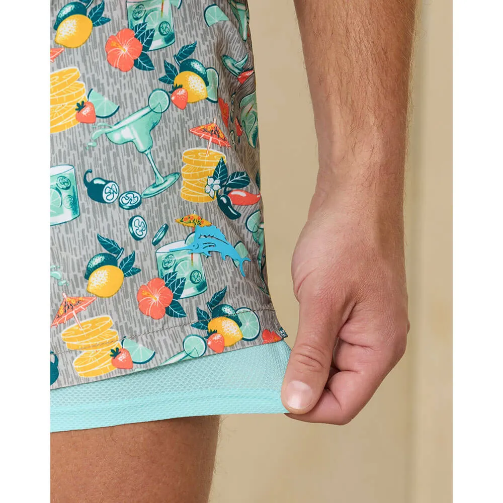 Tommy Bahama 6-Zoll Naples Tales Of A Cocktail Badeshorts - Betongrau Herren Tommy Bahama