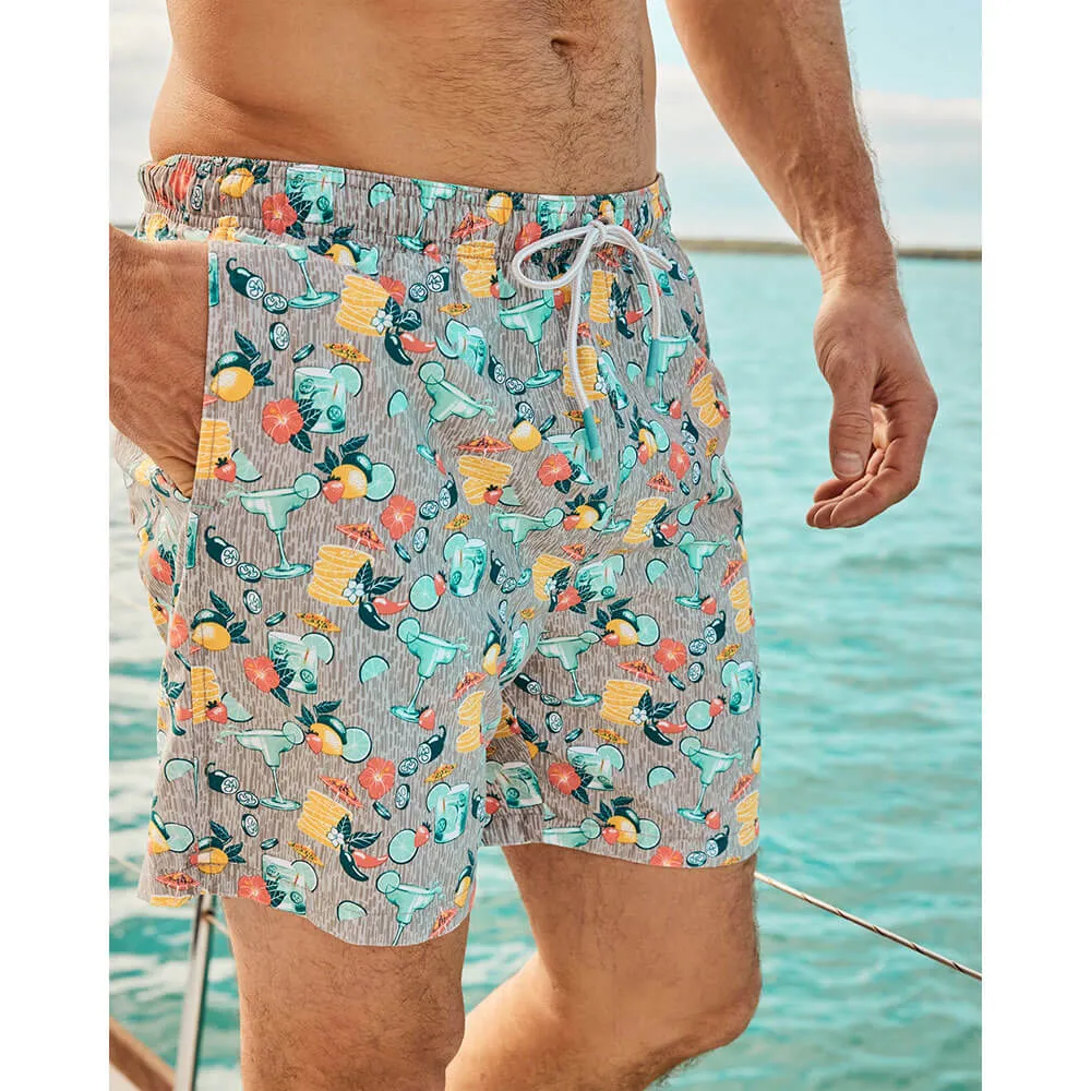 Tommy Bahama 6-Zoll Naples Tales Of A Cocktail Badeshorts - Betongrau Herren Tommy Bahama