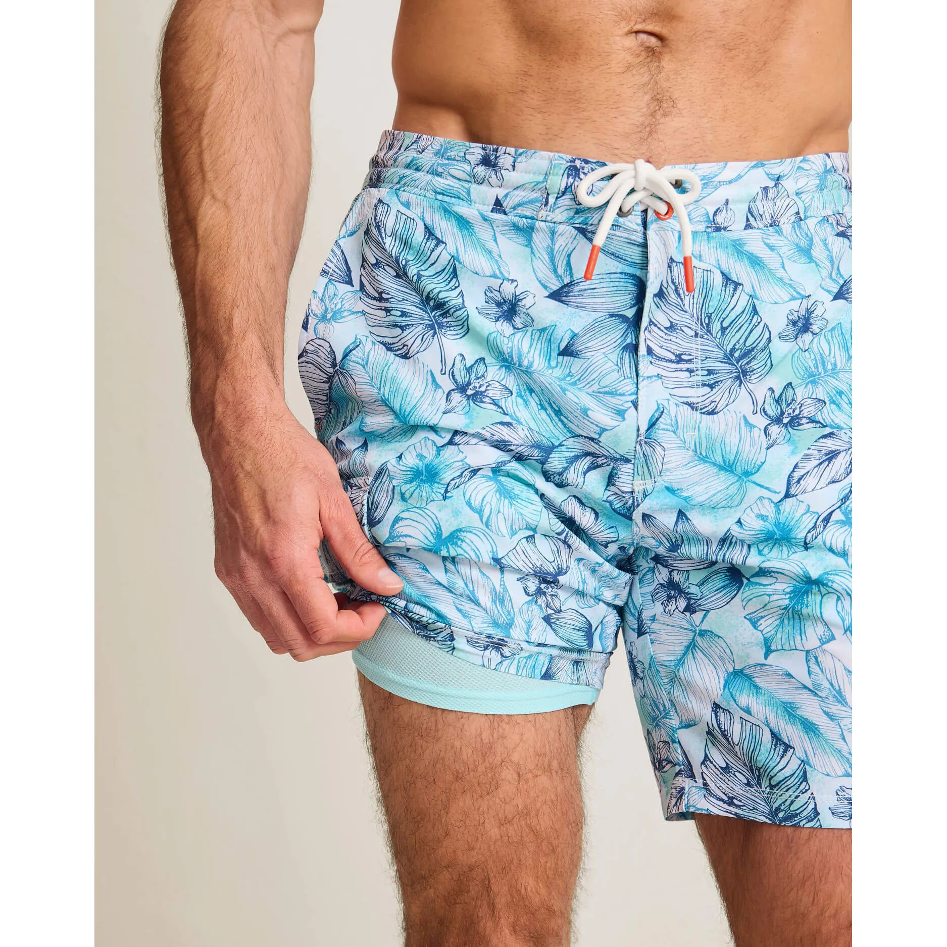 Tommy Bahama Herren Badehose mit 8-Zoll Länge - Baja Frond Escape - Urlaubsblau