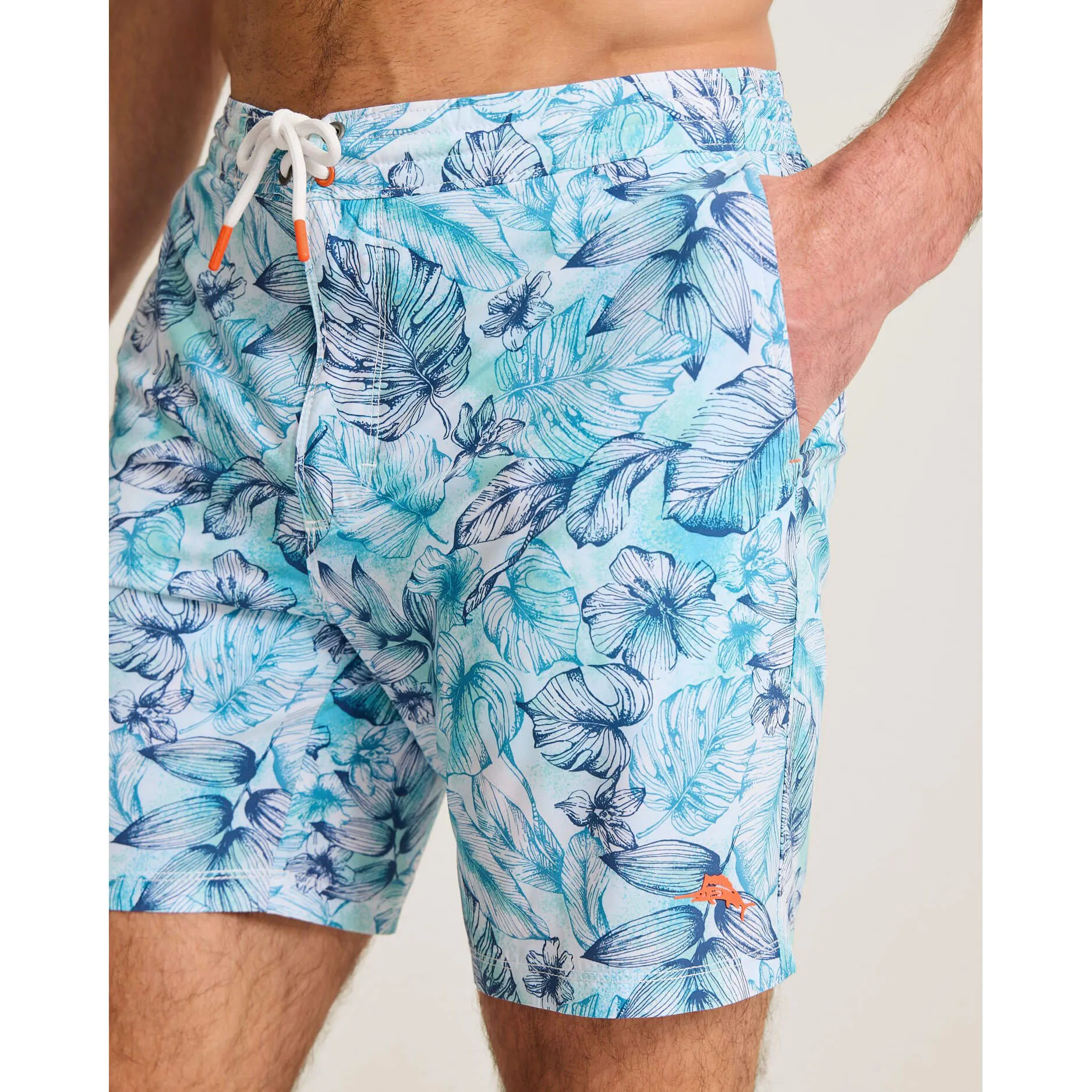 Tommy Bahama Herren Badehose mit 8-Zoll Länge - Baja Frond Escape - Urlaubsblau