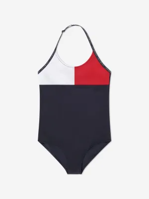 Tommy Hilfiger Mädchen Flag Badeanzug in Marineblau