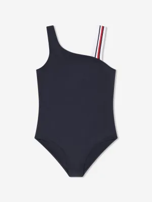 Tommy Hilfiger Mädchen Ein-Schulter Badeanzug in Marineblau