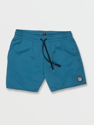Volcom Lido Einfarbige Herren-Badeshorts Gealtertes Indigo Volcom