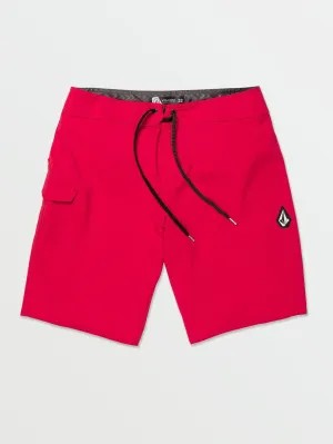 Volcom Lido Modellierte Badehose mit Band in Rot Volcom