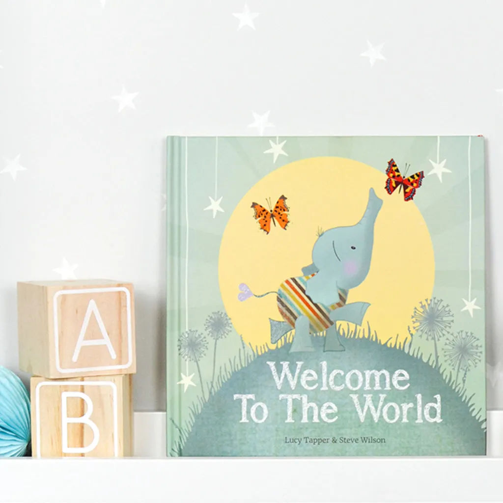 Willkommen bei The World Book mit personalisiertem Baby-Elefanten-Stofftier