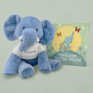 Willkommen bei The World Book mit personalisiertem Baby-Elefanten-Stofftier