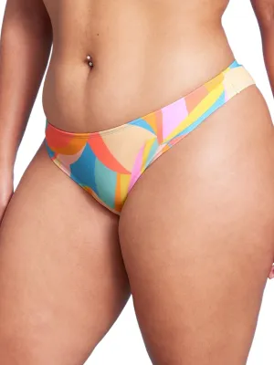 Damen Bikiniunterteil mit abstraktem Druck, frech, mehrfarbig