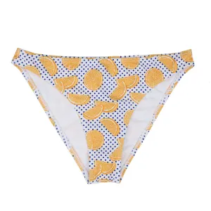 Damen-Bikini-Slip mit Orangenmuster, Mehrfarbig
