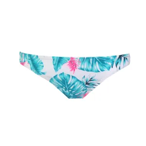Damen-Bikiniunterteil mit Druck, Weiß/Blau