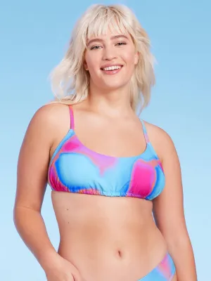 Damen Bikini-Oberteil im Tie-Dye-Look, Mehrfarbig
