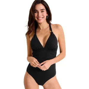 Damen Tommy Bahama Bademode Tommy Bahama Damen Island Cays Gold Ring Einteiler Badeanzug - Schwarz