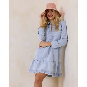 Damen Tommy Bahama Bademode Tommy Bahama Damen St. Lucia besticktes Kragenkleid Coverup - Wehendes Blau
