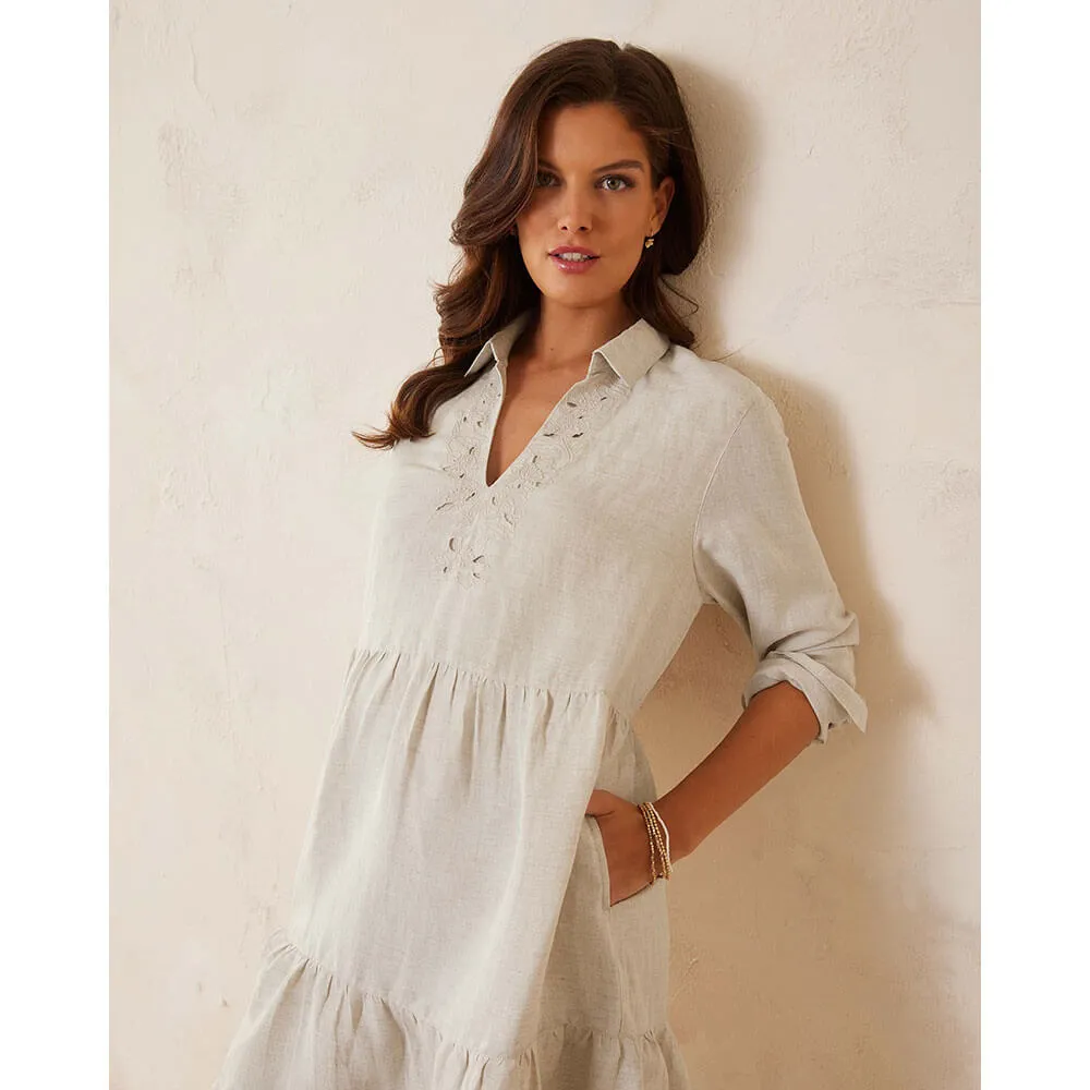 Damen Tommy Bahama Bademode Tommy Bahama Damen St. Lucia besticktes Kragenkleid Überwurf - Köper