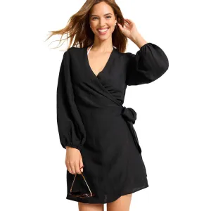 Damen Tommy Bahama Bademode Tommy Bahama Damen St. Lucia Wickelkleid Badebekleidung - Schwarz