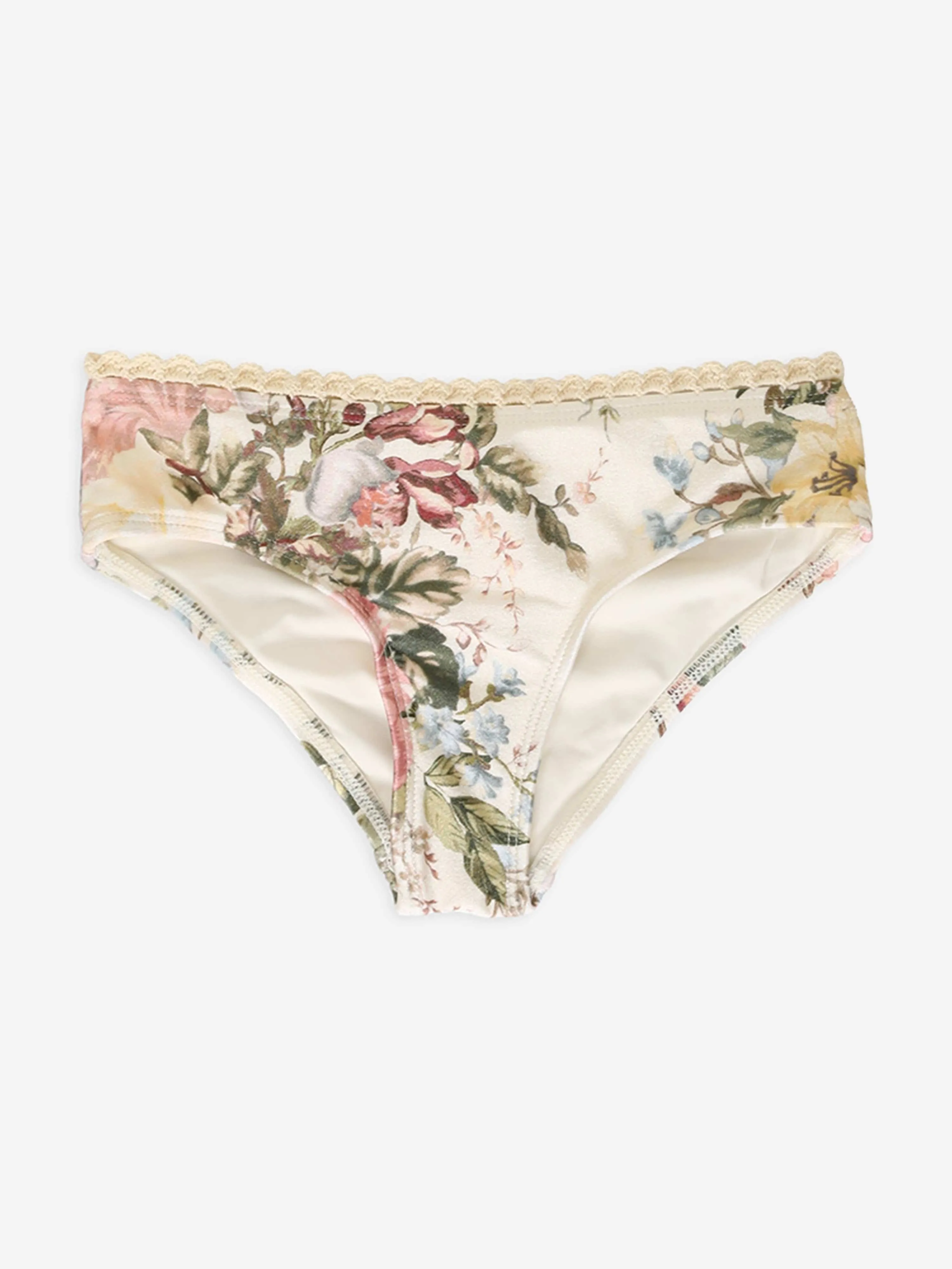 Zimmermann Mädchen Blumenmuster Waverly Besatz Rüschen Bikini in Creme